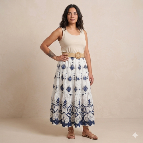 Jupe à motif - Leïla - 100% Coton
