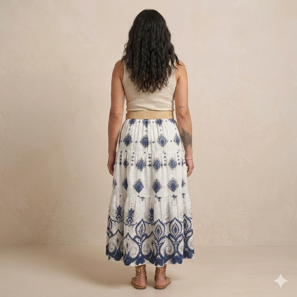 Jupe à motif - Leïla - 100% Coton