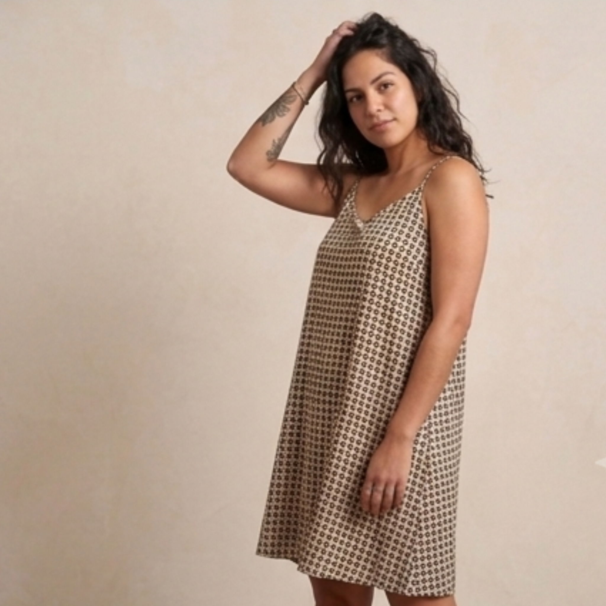 Robe Trapèze à Motifs Géométriques