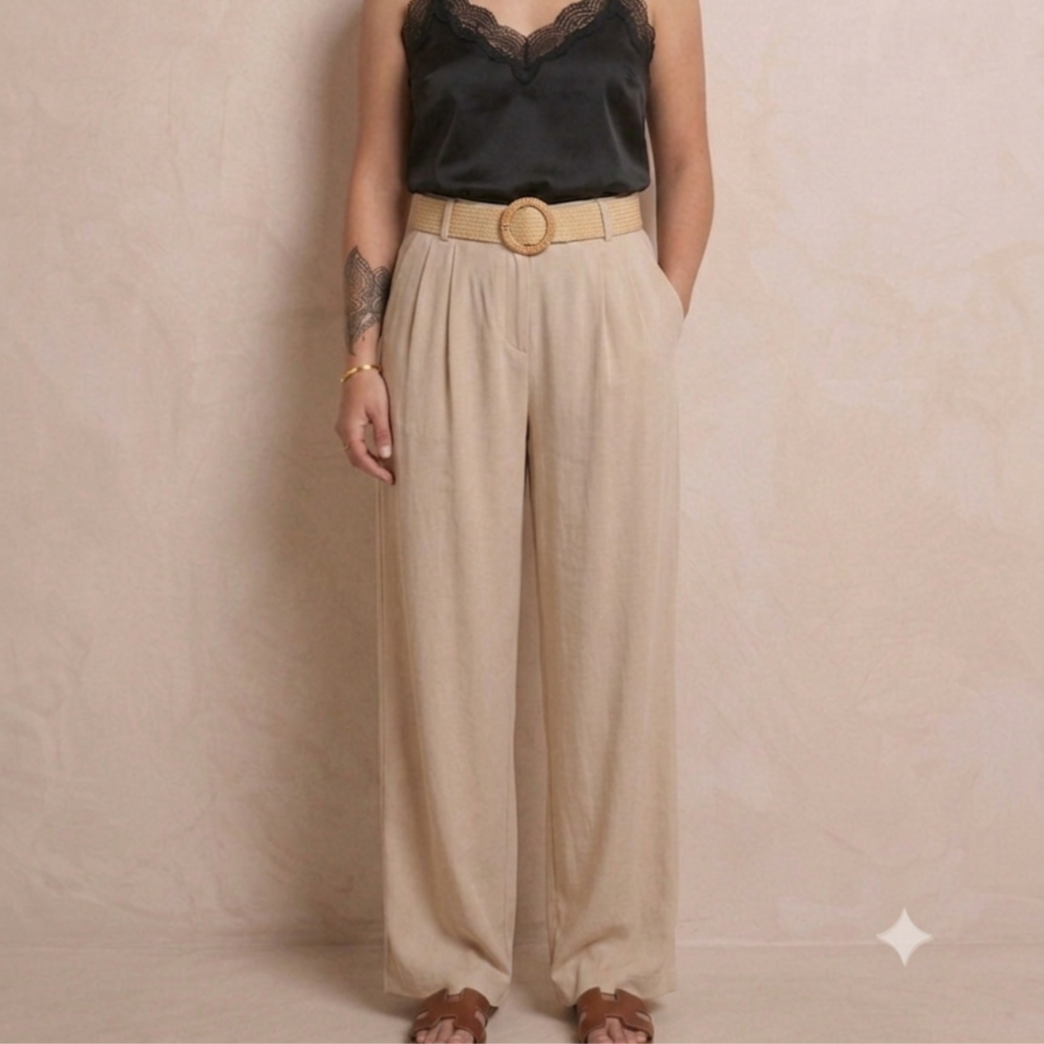 Pantalon fluide avec ceinture