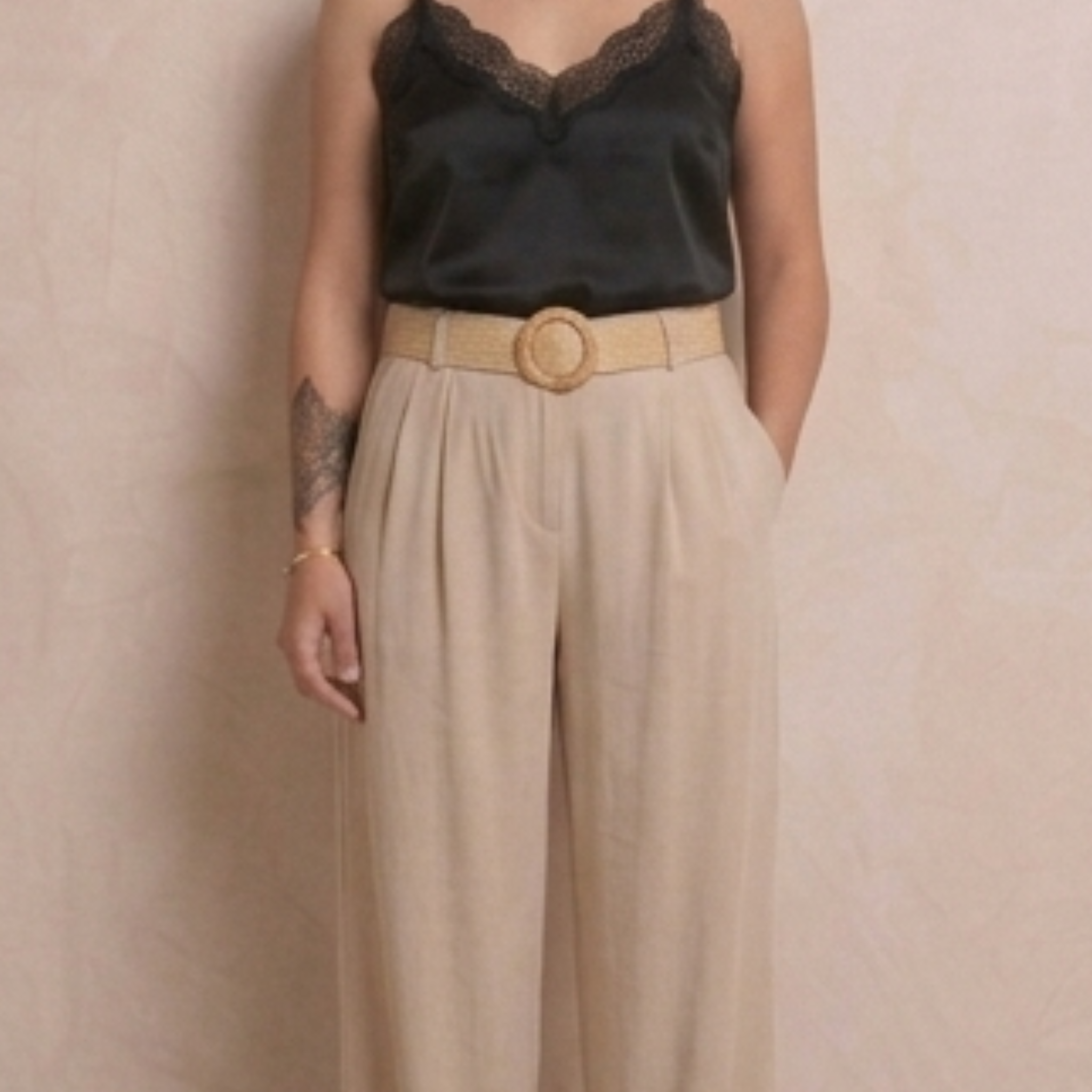 Pantalon fluide avec ceinture