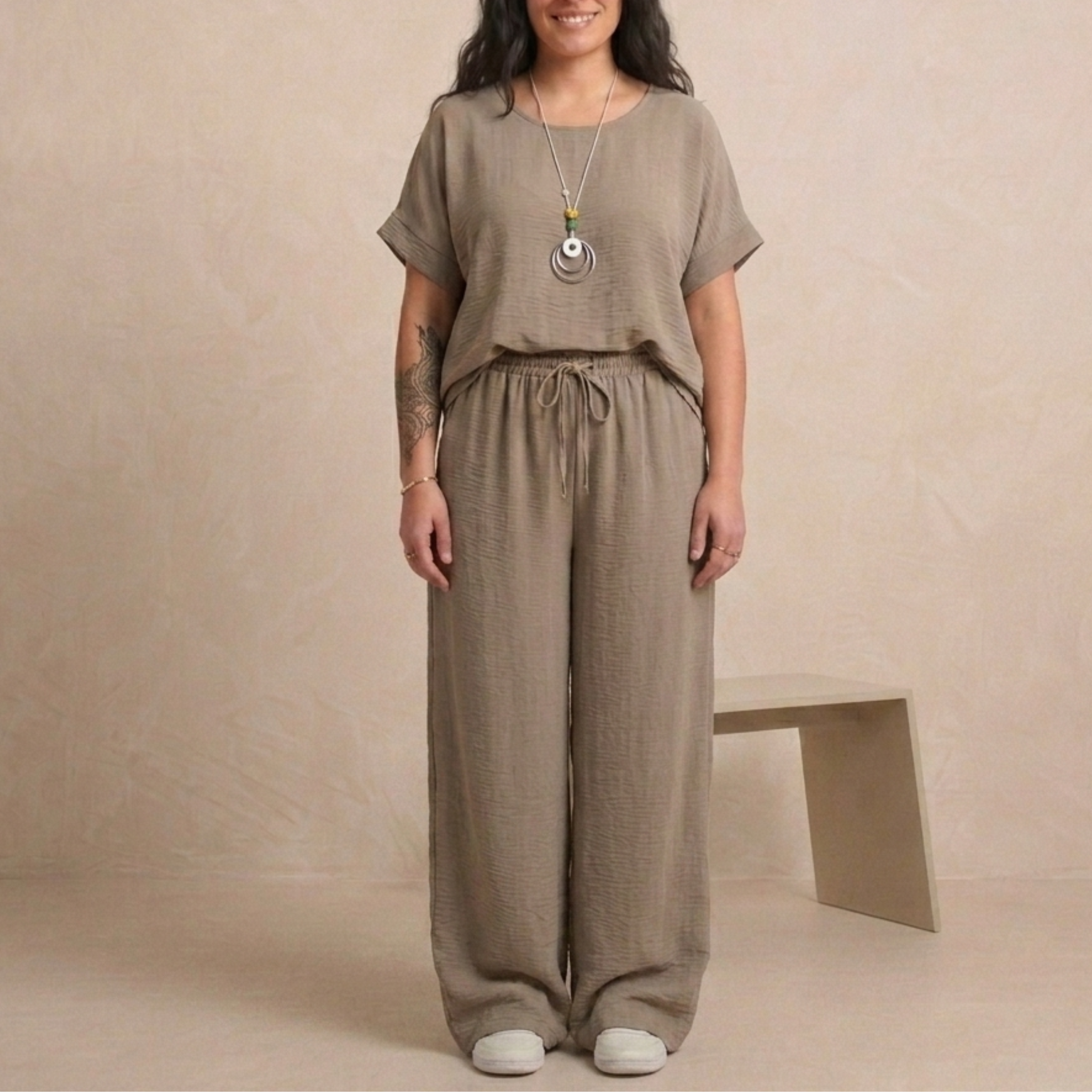 Ensemble fluide avec collier - Lucie