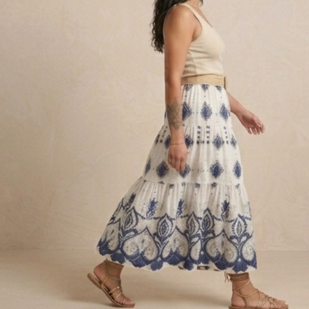 Jupe à motif - Leïla - 100% Coton