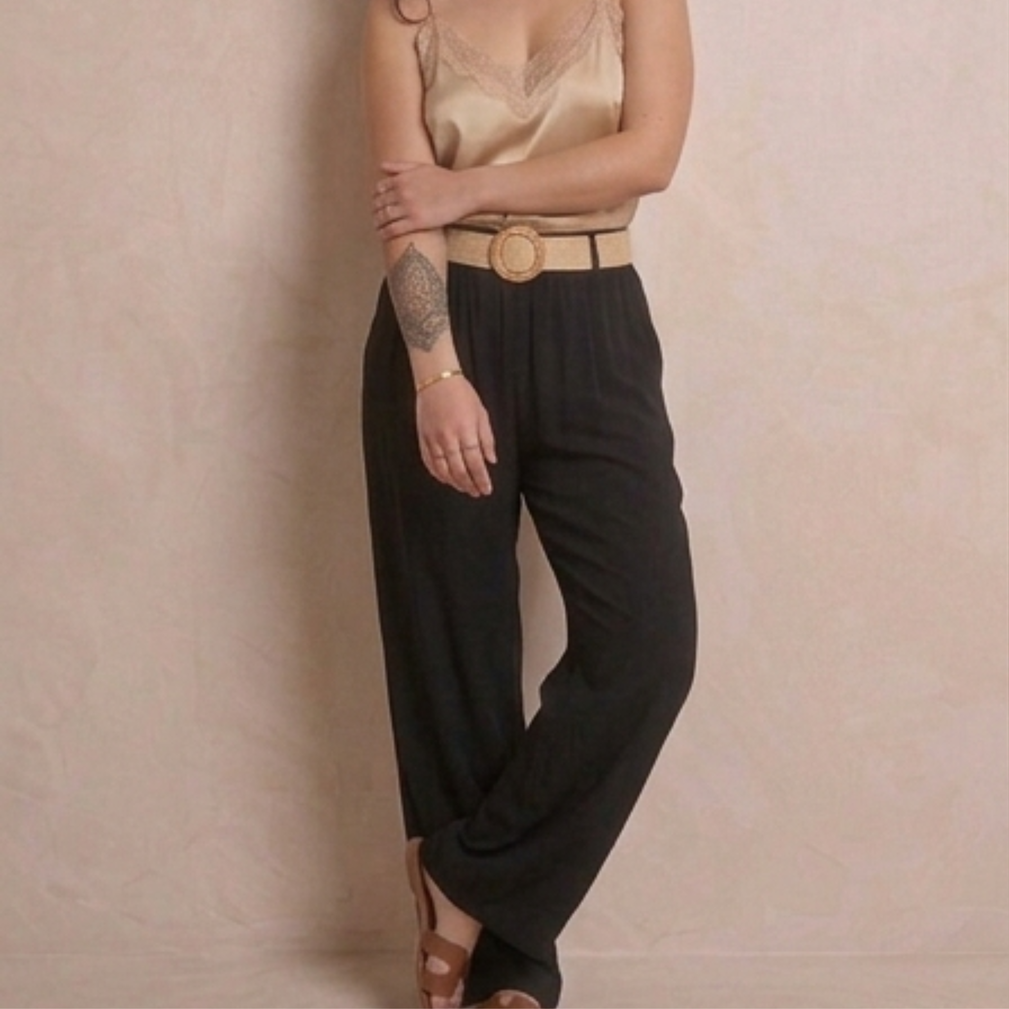Pantalon fluide avec ceinture